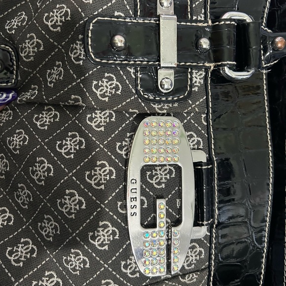 Guess Black and Grey Shoulder Bag with Monogram Design - Picture 2 of 8